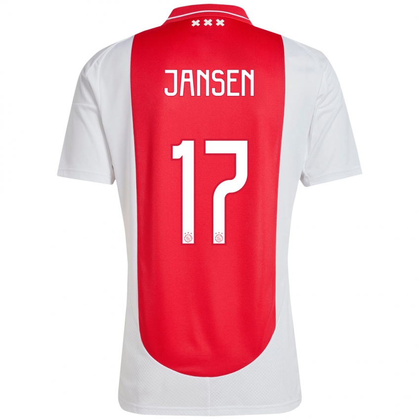 Heren Bente Jansen #17 Rood Wit Thuisshirt Thuistenue 2024/25 T-Shirt België