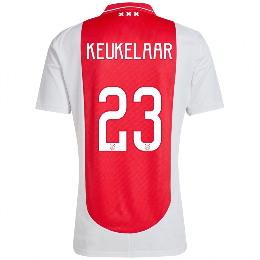 Heren Lotte Keukelaar #23 Rood Wit Thuisshirt Thuistenue 2024/25 T-Shirt België