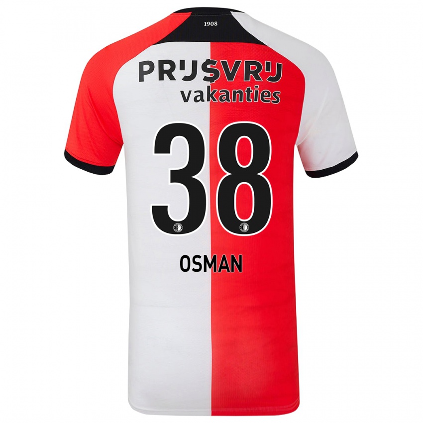 Heren Ibrahim Osman #38 Rood Wit Thuisshirt Thuistenue 2024/25 T-Shirt België