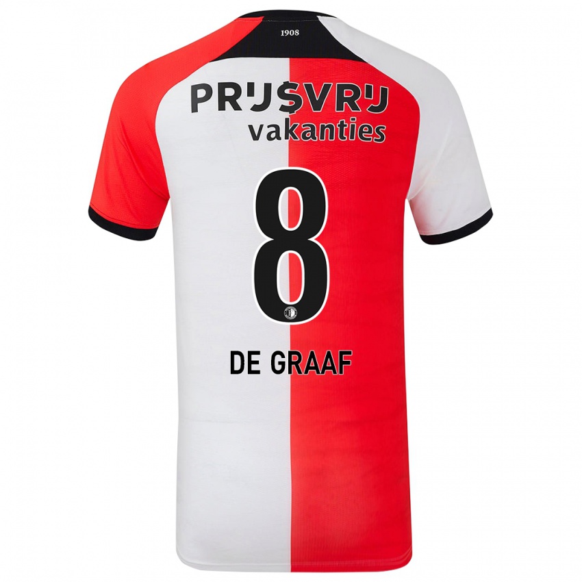 Heren Esmee De Graaf #8 Rood Wit Thuisshirt Thuistenue 2024/25 T-Shirt België