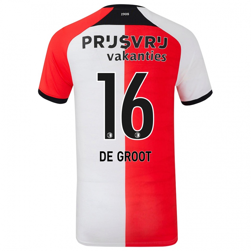 Herren Jasmijn De Groot #16 Rot Weiß Heimtrikot Trikot 2024/25 T-Shirt Belgien