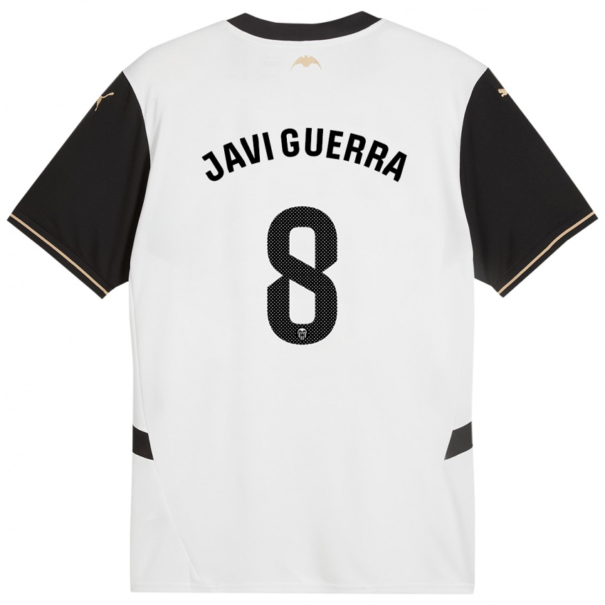 Homme Maillot Javi Guerra #8 Blanc Noir Tenues Domicile 2024/25 T-Shirt Belgique