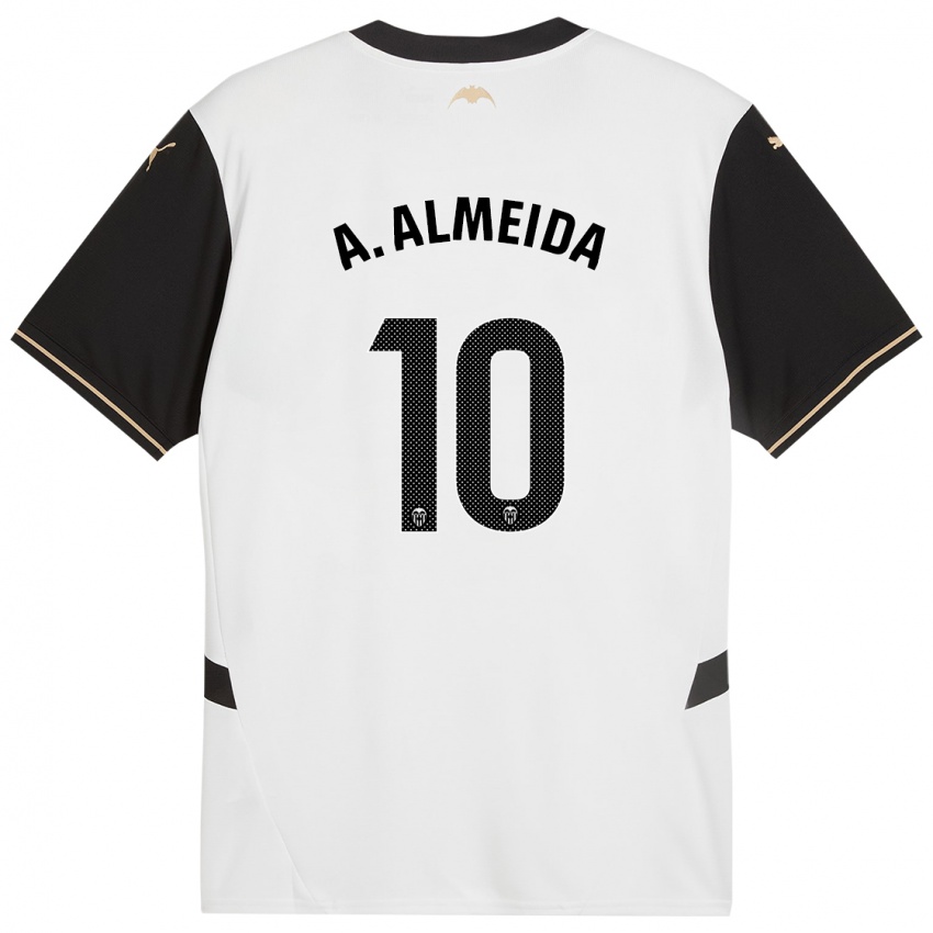 Homme Maillot André Almeida #10 Blanc Noir Tenues Domicile 2024/25 T-Shirt Belgique