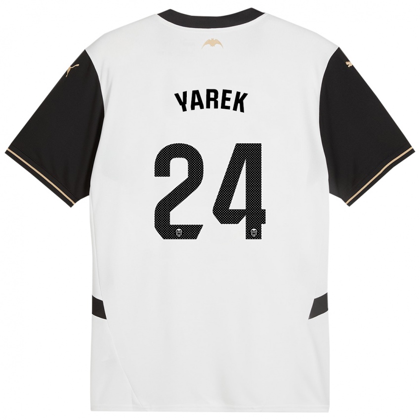 Homme Maillot Yarek Gasiorowski #24 Blanc Noir Tenues Domicile 2024/25 T-Shirt Belgique