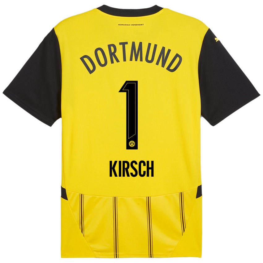 Homme Maillot Marian Kirsch #1 Jaune Noir Tenues Domicile 2024/25 T-Shirt Belgique