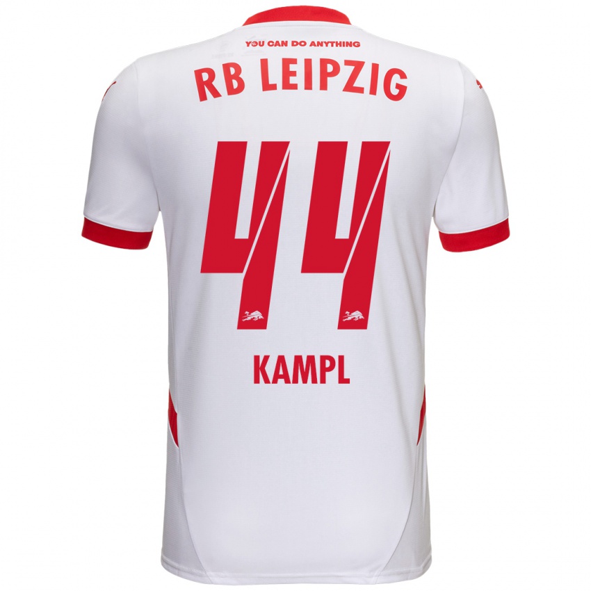 Homme Maillot Kevin Kampl #44 Blanc Rouge Tenues Domicile 2024/25 T-Shirt Belgique