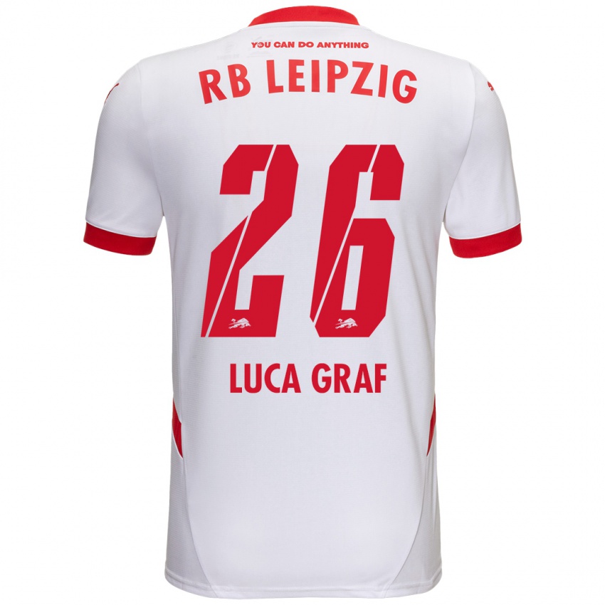 Heren Luca Marie Graf #26 Wit Rood Thuisshirt Thuistenue 2024/25 T-Shirt België