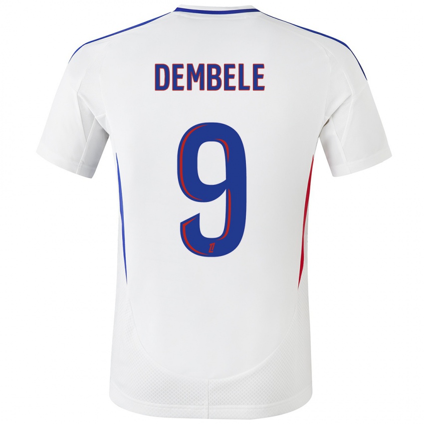 Heren Moussa Dembele #9 Wit Blauw Thuisshirt Thuistenue 2024/25 T-Shirt België