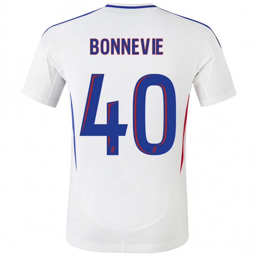 Heren Kayne Bonnevie #40 Wit Blauw Thuisshirt Thuistenue 2024/25 T-Shirt België