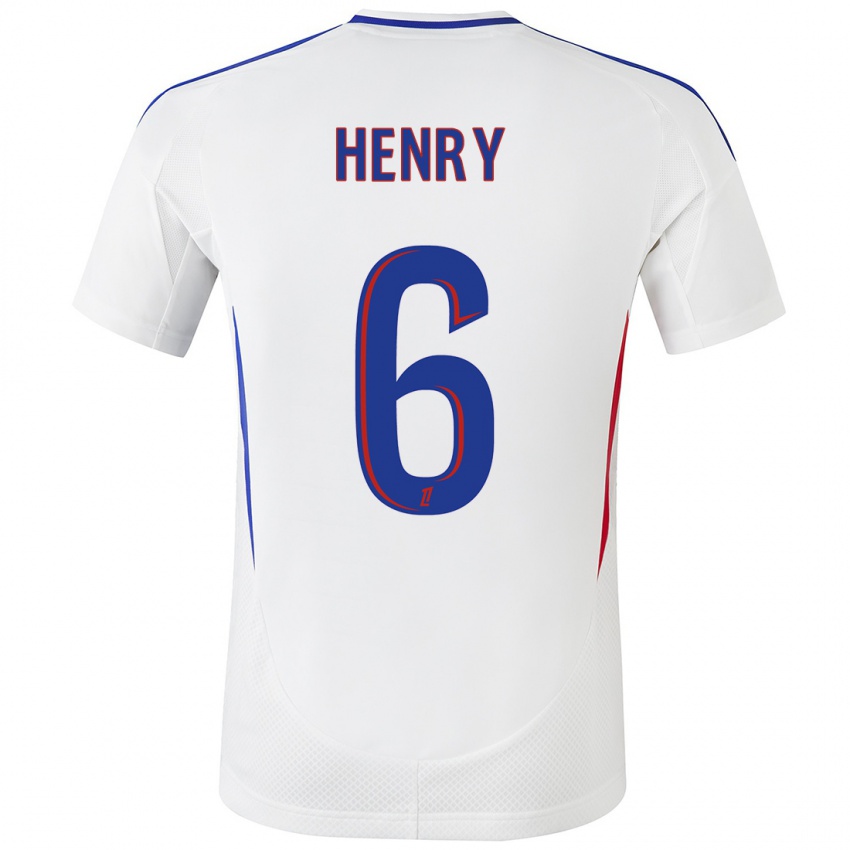 Heren Amandine Henry #6 Wit Blauw Thuisshirt Thuistenue 2024/25 T-Shirt België