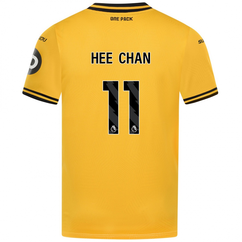 Homme Maillot Hee Chan Hwang #11 Jaune Tenues Domicile 2024/25 T-Shirt Belgique