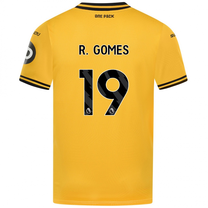 Homme Maillot Rodrigo Gomes #19 Jaune Tenues Domicile 2024/25 T-Shirt Belgique