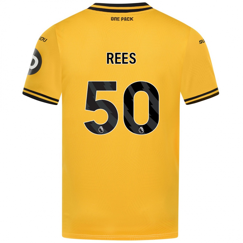 Homme Maillot Mason Rees #50 Jaune Tenues Domicile 2024/25 T-Shirt Belgique