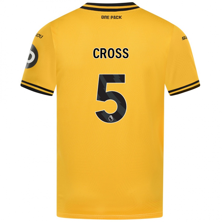 Homme Maillot Emma Cross #5 Jaune Tenues Domicile 2024/25 T-Shirt Belgique