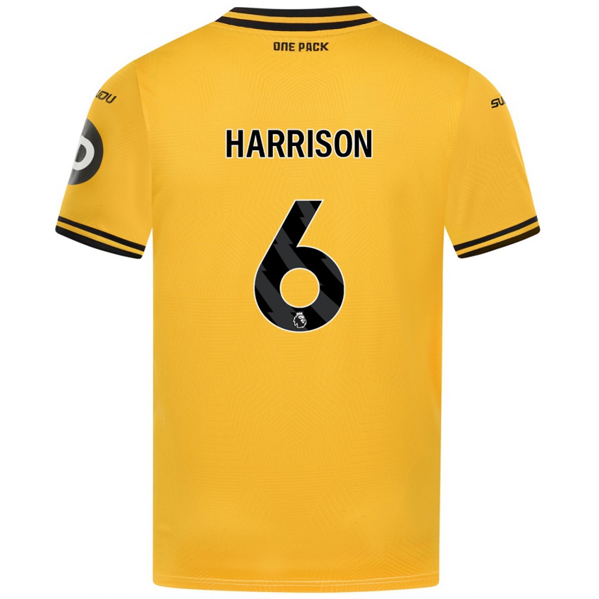 Homme Maillot Lexie Harrison #6 Jaune Tenues Domicile 2024/25 T-Shirt Belgique