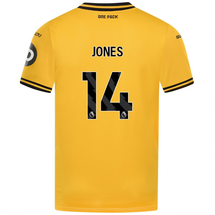 Homme Maillot Meesha Dudley-Jones #14 Jaune Tenues Domicile 2024/25 T-Shirt Belgique