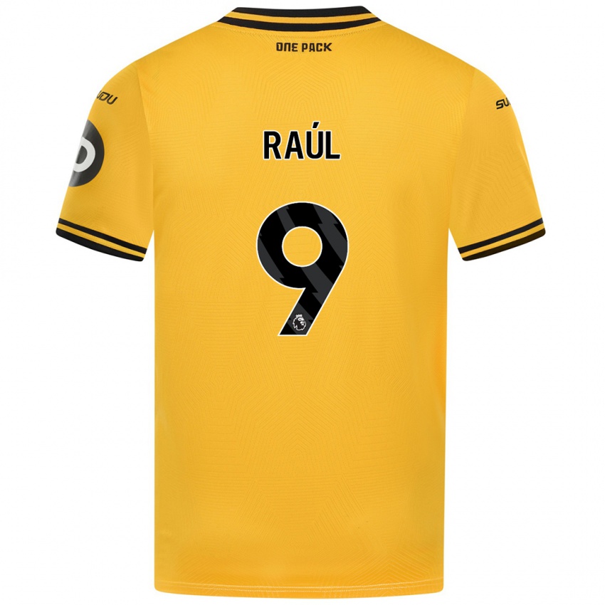 Homme Maillot Raul Jimenez #9 Jaune Tenues Domicile 2024/25 T-Shirt Belgique