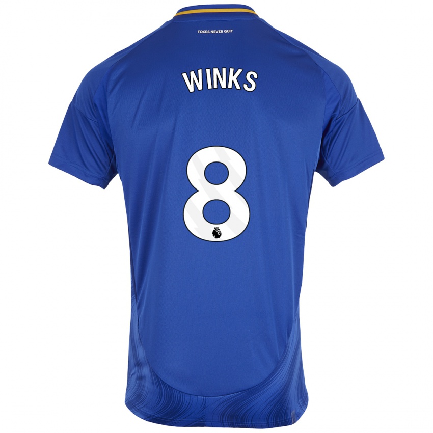 Homme Maillot Harry Winks #8 Bleu Blanc Tenues Domicile 2024/25 T-Shirt Belgique