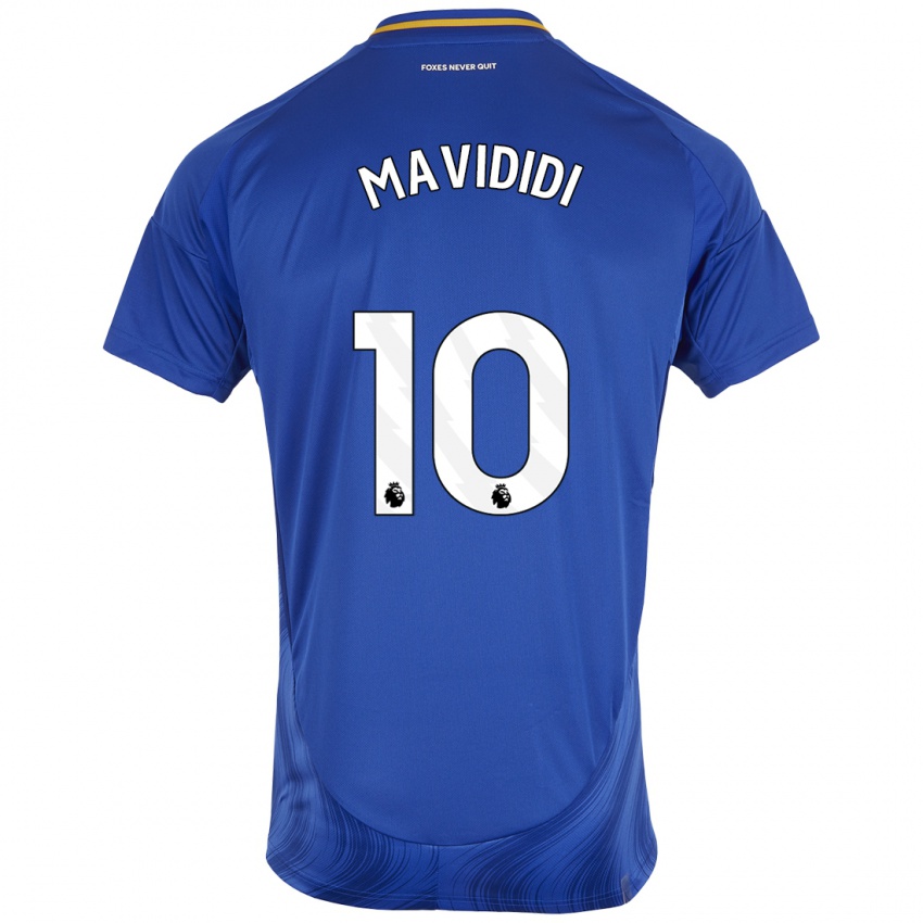 Homme Maillot Stephy Mavididi #10 Bleu Blanc Tenues Domicile 2024/25 T-Shirt Belgique