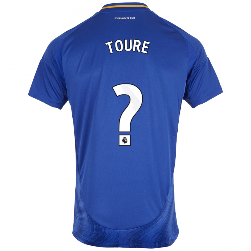 Homme Maillot Yassine Toure #0 Bleu Blanc Tenues Domicile 2024/25 T-Shirt Belgique