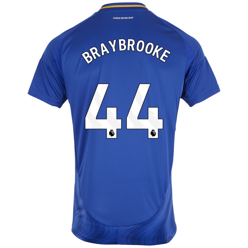 Homme Maillot Sammy Braybrooke #44 Bleu Blanc Tenues Domicile 2024/25 T-Shirt Belgique