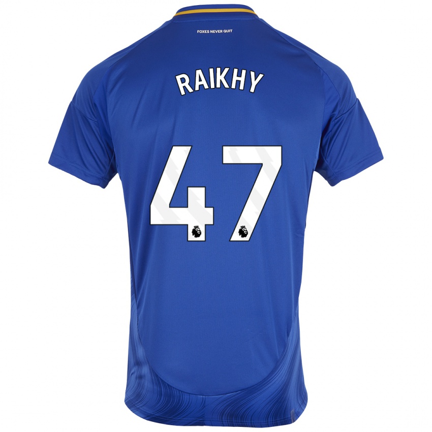 Homme Maillot Arjan Raikhy #47 Bleu Blanc Tenues Domicile 2024/25 T-Shirt Belgique