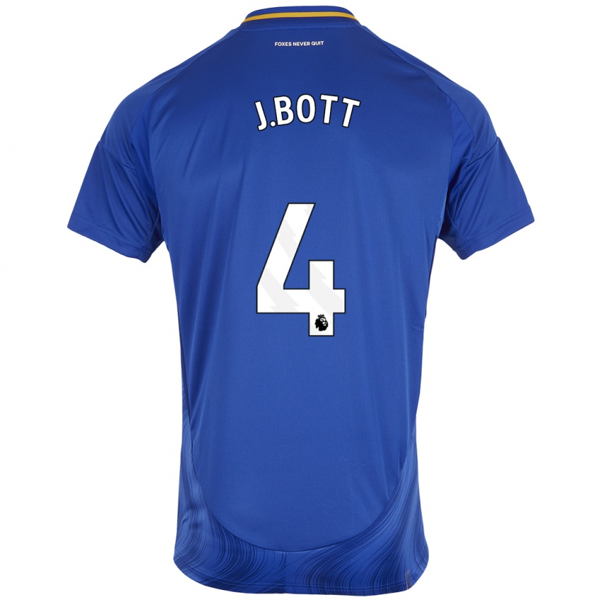 Homme Maillot C. J. Bott #4 Bleu Blanc Tenues Domicile 2024/25 T-Shirt Belgique