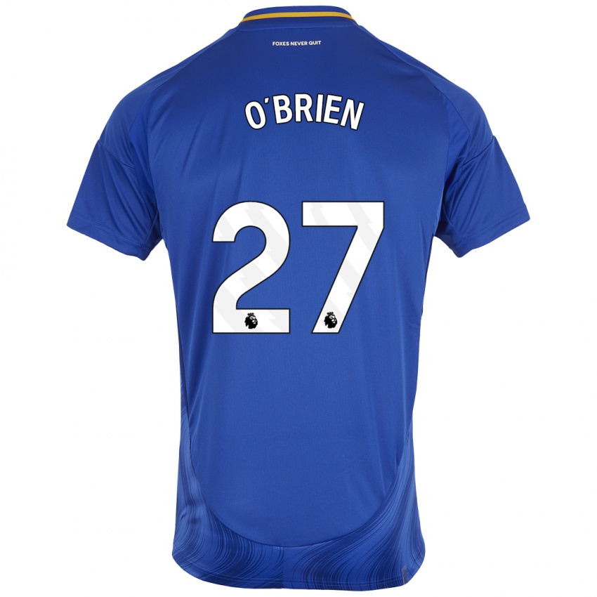 Homme Maillot Shannon O'brien #27 Bleu Blanc Tenues Domicile 2024/25 T-Shirt Belgique