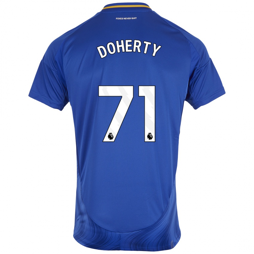 Homme Maillot Arlo Doherty #71 Bleu Blanc Tenues Domicile 2024/25 T-Shirt Belgique