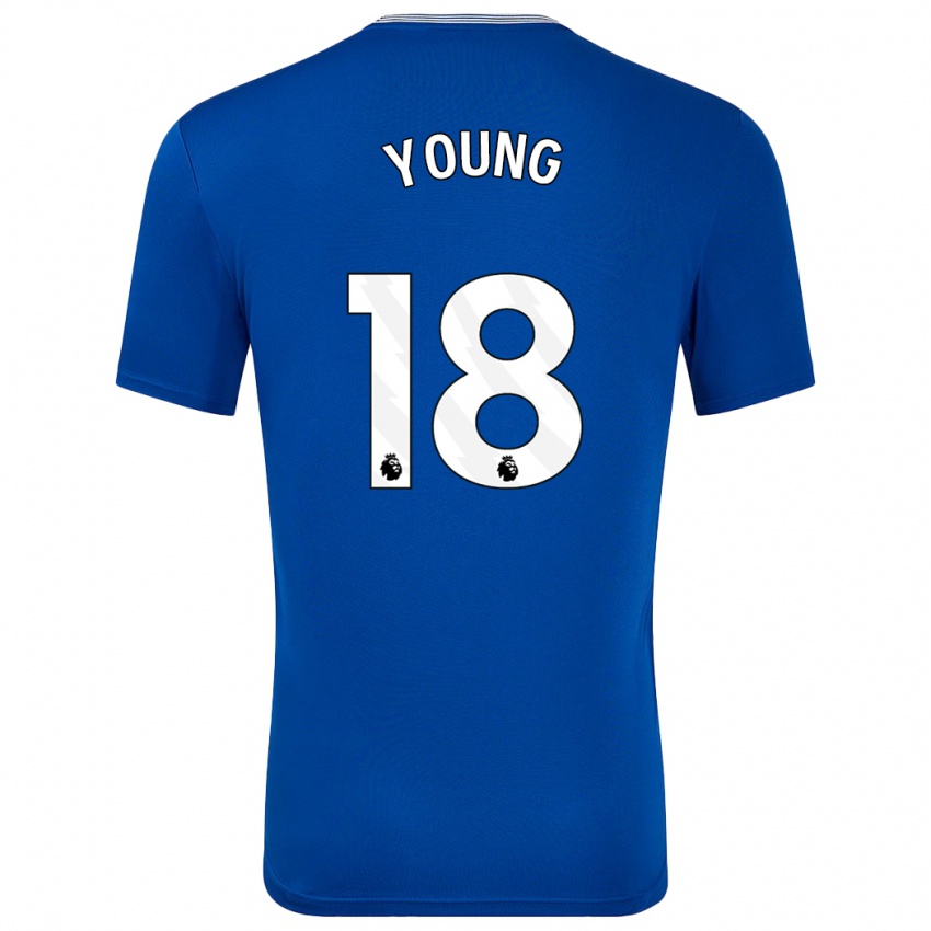 Homme Maillot Ashley Young #18 Bleu Avec Tenues Domicile 2024/25 T-Shirt Belgique