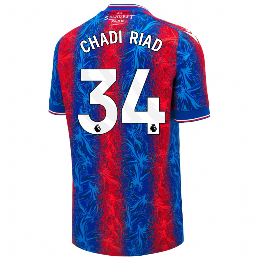 Herren Chadi Riad #34 Rot Blauen Streifen Heimtrikot Trikot 2024/25 T-Shirt Belgien