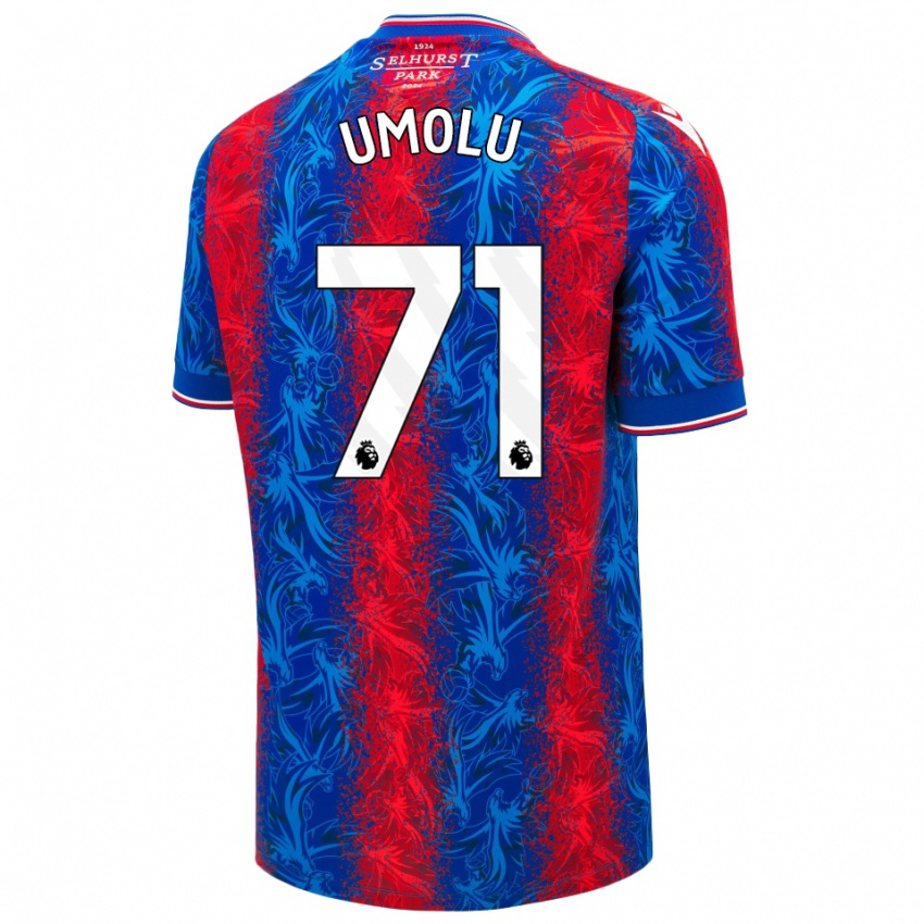 Homme Maillot Jemiah Umolu #71 Rayures Rouges Et Bleues Tenues Domicile 2024/25 T-Shirt Belgique