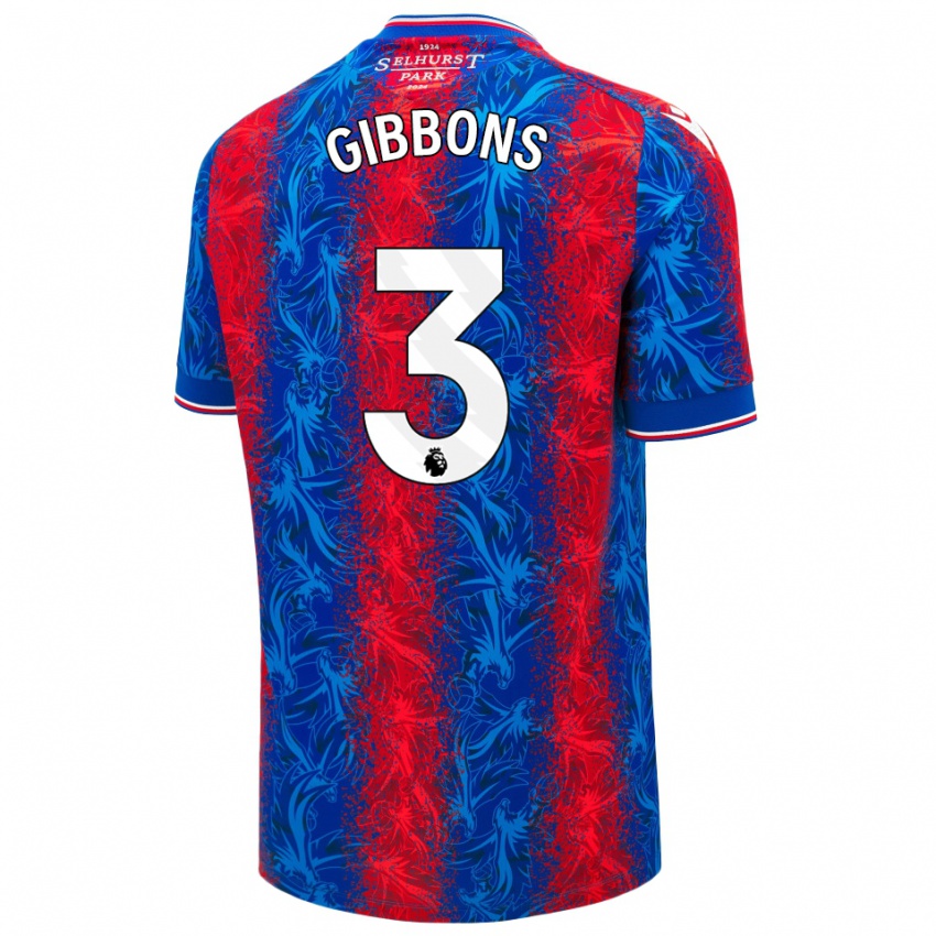 Homme Maillot Felicity Gibbons #3 Rayures Rouges Et Bleues Tenues Domicile 2024/25 T-Shirt Belgique