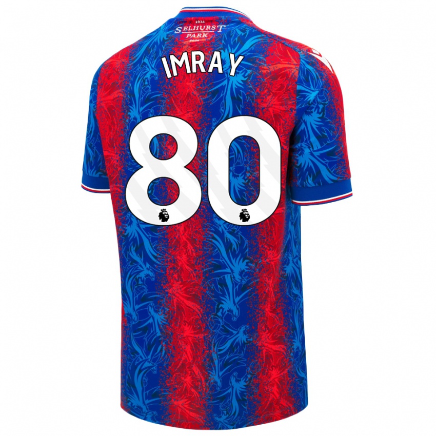 Homme Maillot Danny Imray #80 Rayures Rouges Et Bleues Tenues Domicile 2024/25 T-Shirt Belgique