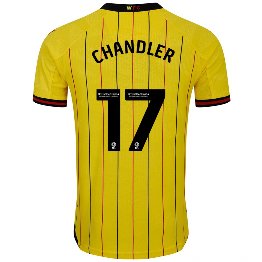 Homme Maillot Megan Chandler #17 Jaune Et Noir Tenues Domicile 2024/25 T-Shirt Belgique