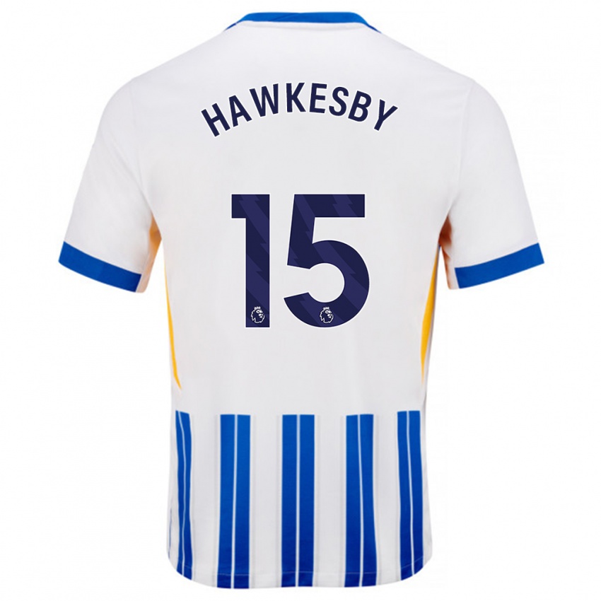 Herren Mackenzie Hawkesby #15 Weiß Blaue Nadelstreifen Heimtrikot Trikot 2024/25 T-Shirt Belgien