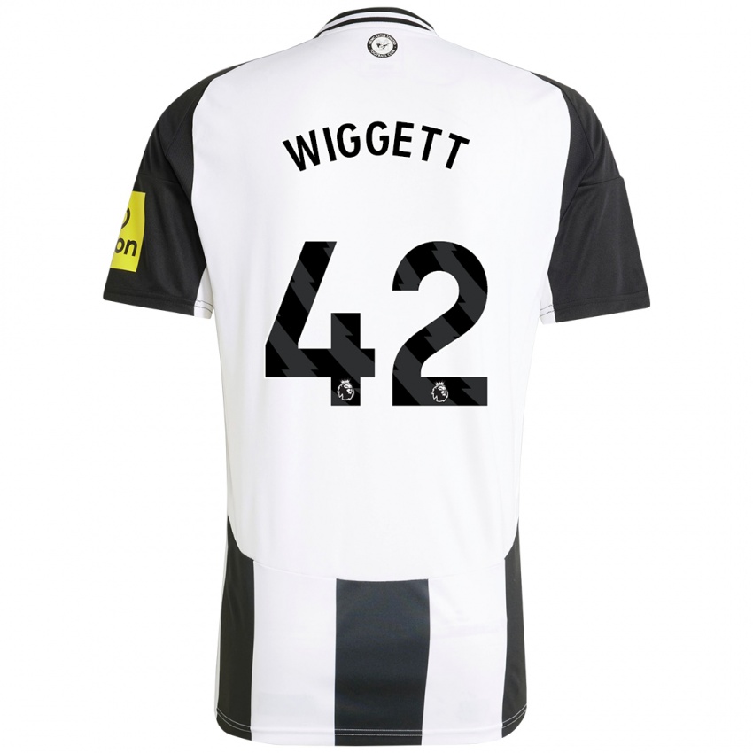 Herren Charlie Wiggett #42 Weiß Schwarz Heimtrikot Trikot 2024/25 T-Shirt Belgien