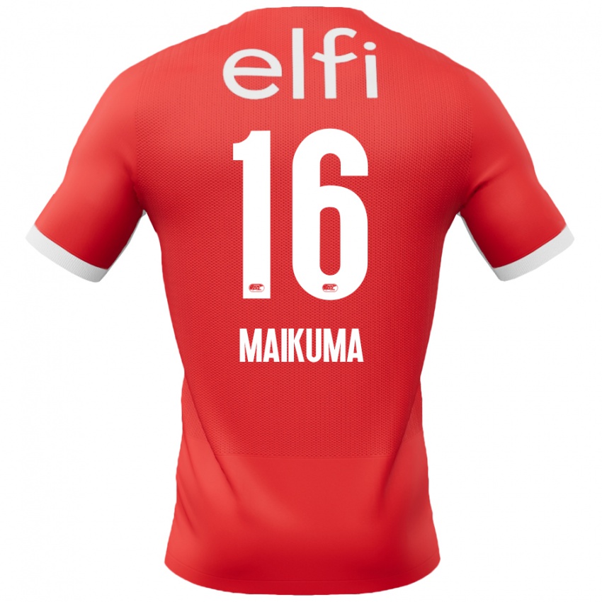 Homme Maillot Seiya Maikuma #16 Rouge Blanc Tenues Domicile 2024/25 T-Shirt Belgique