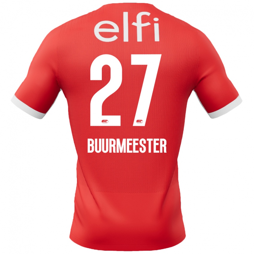 Homme Maillot Zico Buurmeester #27 Rouge Blanc Tenues Domicile 2024/25 T-Shirt Belgique