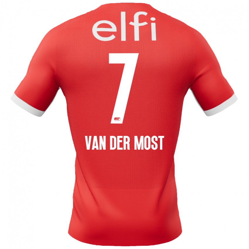 Homme Maillot Veerle Van Der Most #7 Rouge Blanc Tenues Domicile 2024/25 T-Shirt Belgique