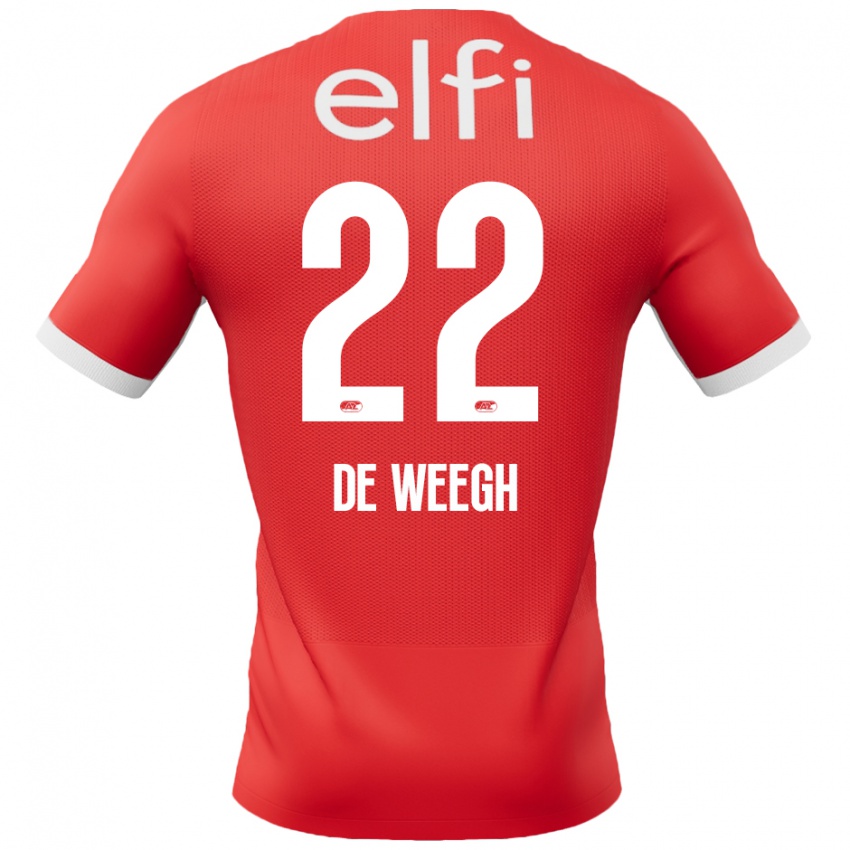 Homme Maillot Bo Op De Weegh #22 Rouge Blanc Tenues Domicile 2024/25 T-Shirt Belgique