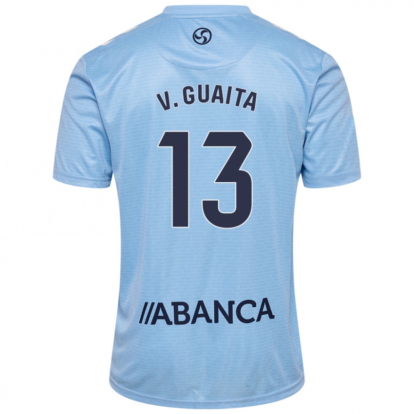 Homme Maillot Vicente Guaita #13 Bleu Ciel Tenues Domicile 2024/25 T-Shirt Belgique