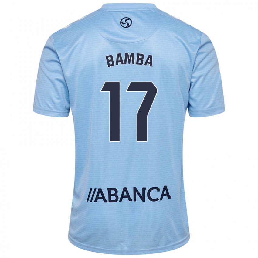 Homme Maillot Jonathan Bamba #17 Bleu Ciel Tenues Domicile 2024/25 T-Shirt Belgique