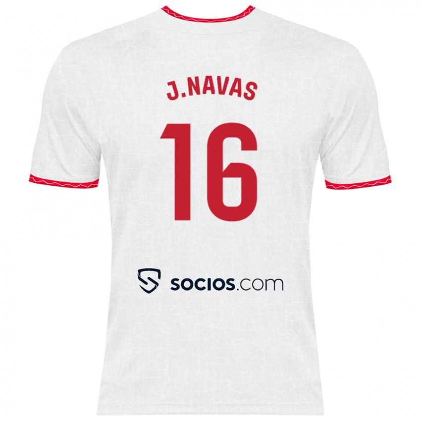 Homme Maillot Jesus Navas #16 Blanc Rouge Tenues Domicile 2024/25 T-Shirt Belgique