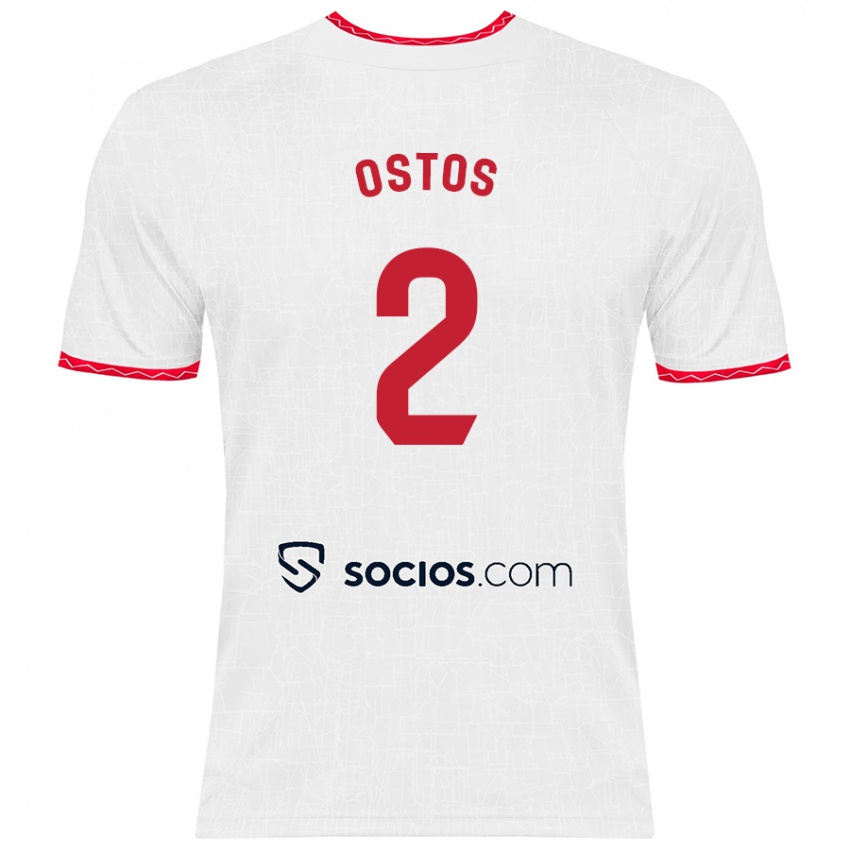 Herren Fran Ostos #2 Weiß Rot Heimtrikot Trikot 2024/25 T-Shirt Belgien