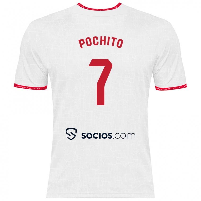 Herren Pochito #7 Weiß Rot Heimtrikot Trikot 2024/25 T-Shirt Belgien