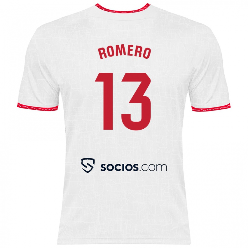 Herren Rafael Romero #13 Weiß Rot Heimtrikot Trikot 2024/25 T-Shirt Belgien