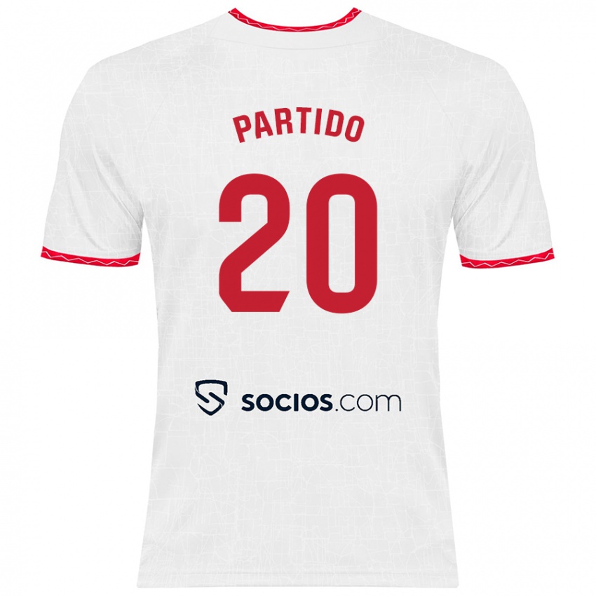 Homme Maillot Paula Partido #20 Blanc Rouge Tenues Domicile 2024/25 T-Shirt Belgique