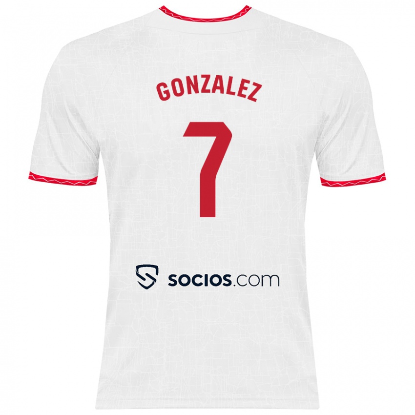 Herren Juan González #7 Weiß Rot Heimtrikot Trikot 2024/25 T-Shirt Belgien