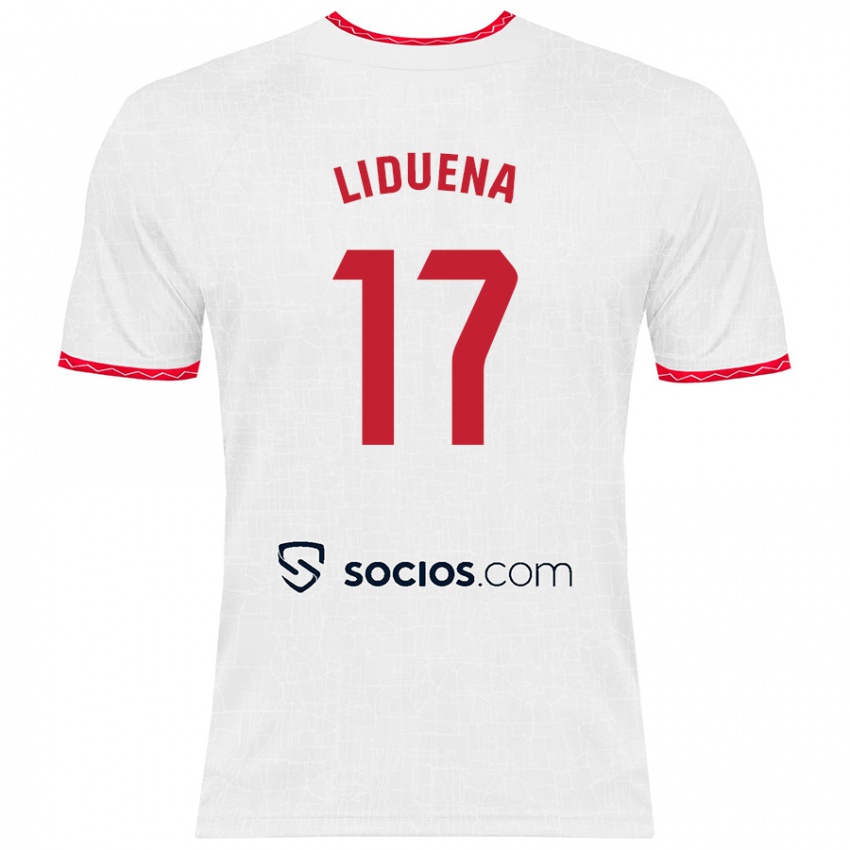 Homme Maillot Daniel Lidueña #17 Blanc Rouge Tenues Domicile 2024/25 T-Shirt Belgique